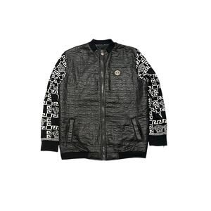 Versace Black and White Zip Up Mozaic Jacket Size Xl US